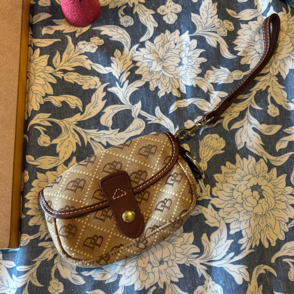 Dooney & Bourke Brown and Tan Designer Wristlet